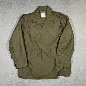 Dutch Army Jacket Olive Green Vintage 90s Workwear Combat Field Shirt Large